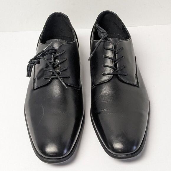 Calvin Klein Lucca Dress Shoe, Black Leather, Men\'s 11 M main image 4